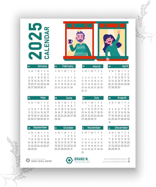 Premium Vector 2025 Calendar Template 2025 Calendar Template With Holidays Freepik