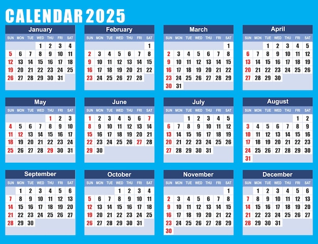 2025 calendar vector design | Premium AI-generated vector