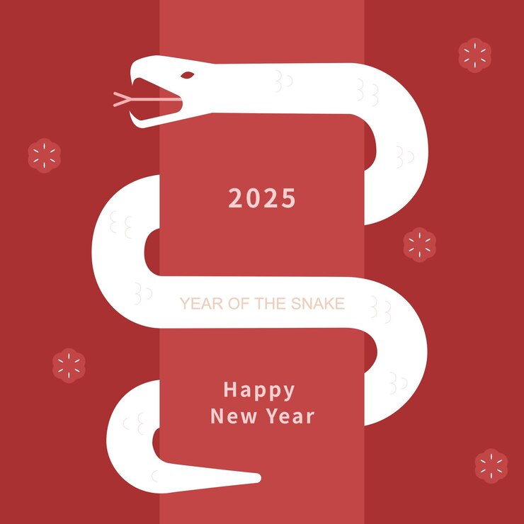 Vector 中国の2025年新年イラストのテンプレート - 蛇