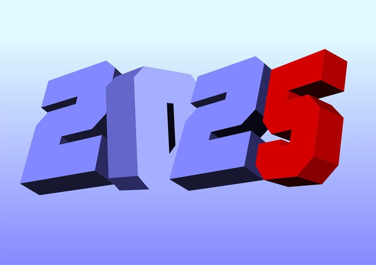 Vector 2025 color vector 3d illustration for designers