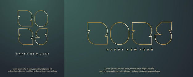 Vector 2025 design with metallic gold lines premium design 2025 for calendar poster template or poster design