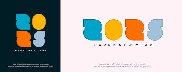 Vector 2025 design with modern colorful numbers premium design 2025 for calendar poster template or poster design