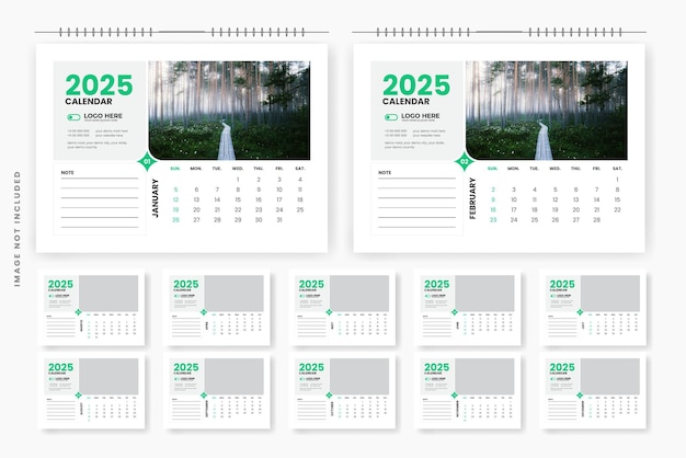 2025 desk calendar design template