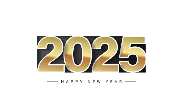 2025 golden number design for new year background celebration