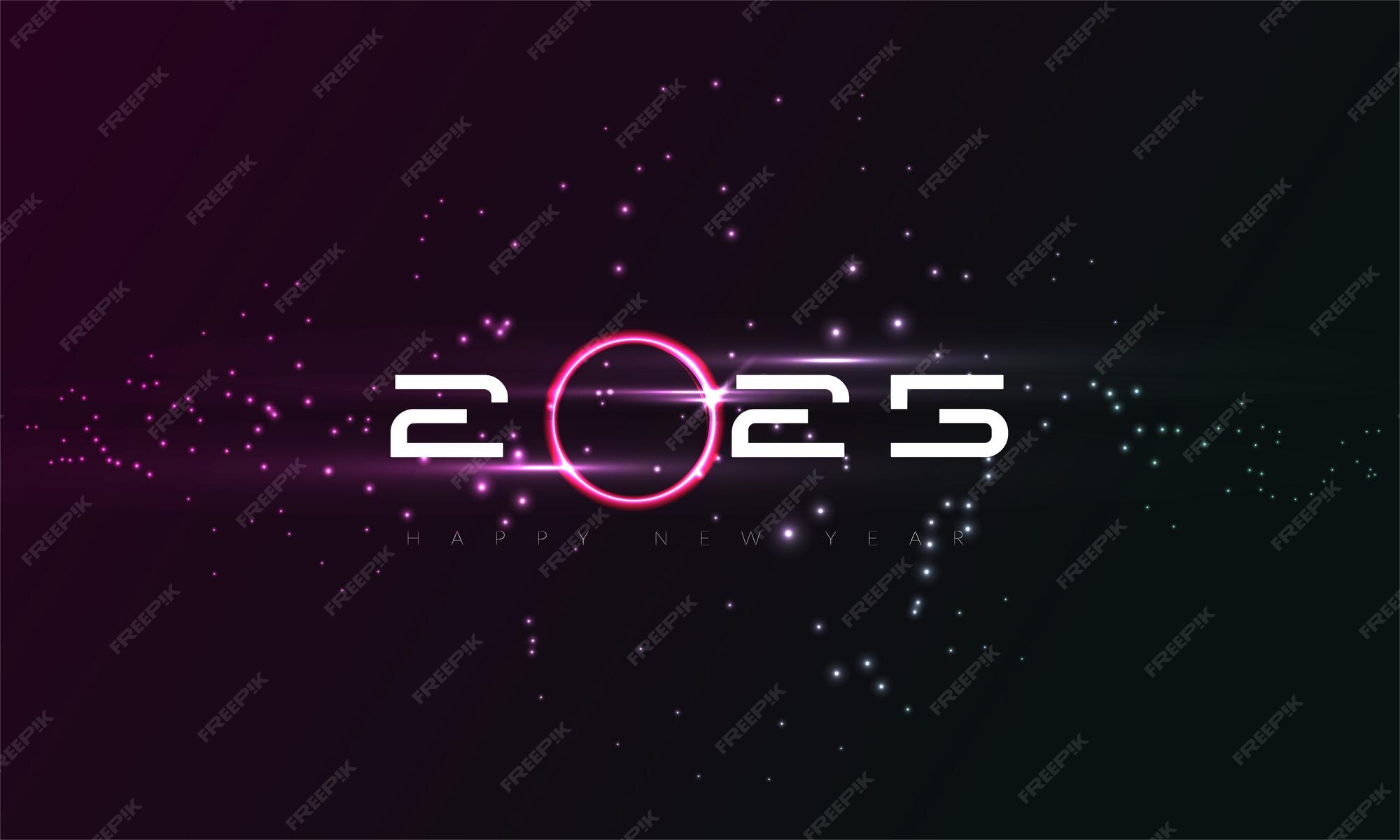 Premium Vector 2025 happy new year 2025 number design with neon space