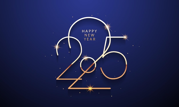 2025 Happy New Year Background Design Greeting Card Banner Poster Vector Illustration