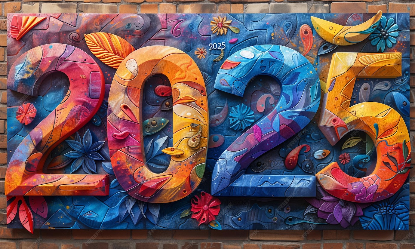 Premium Vector 2025 happy new year background design greeting card