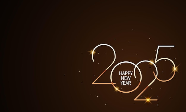 С Новым годом 2025 Дизайн фона поздравительной карточки Баннер Плакат Векторная иллюстрация