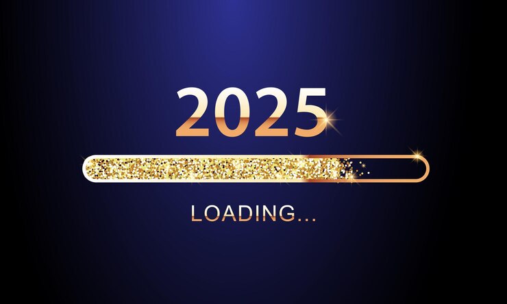 Vector 2025 happy new year background design greeting card banner poster vector illustration
