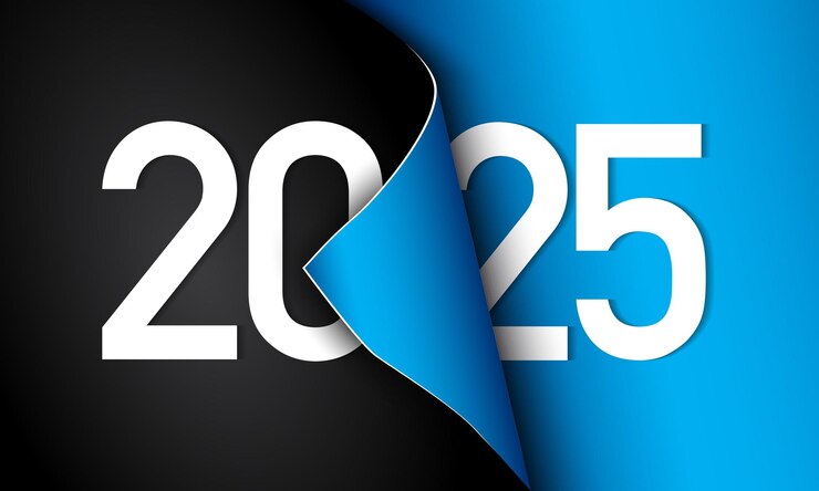 Вектор счастливого нового года 2025 дизайн фона