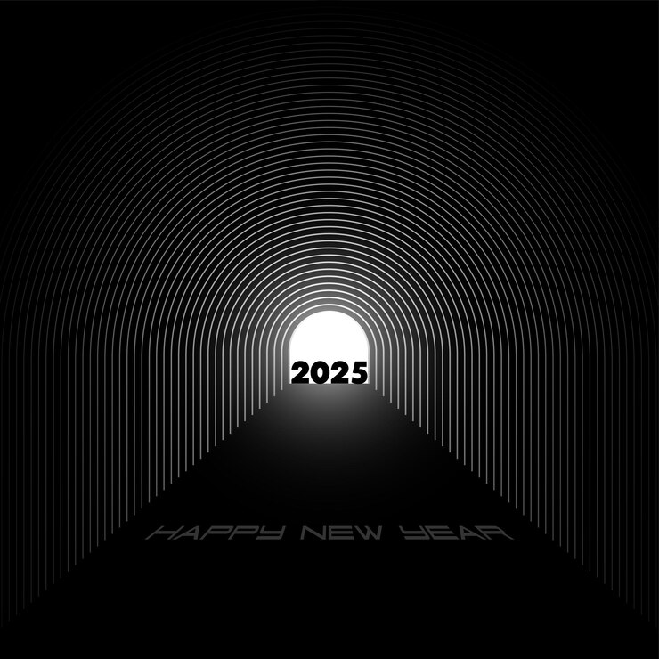 Vector 2025 happy new year concept post design