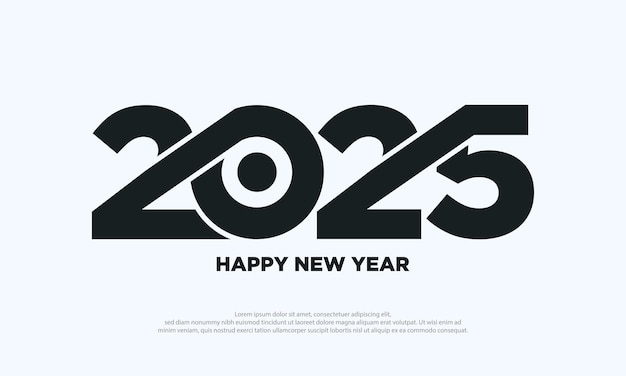 2025 행복한 새해 숫자 디자인