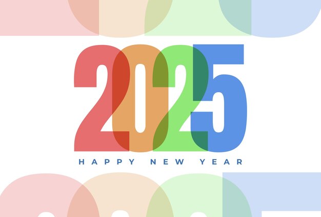 Vector 2025 happy new year poster