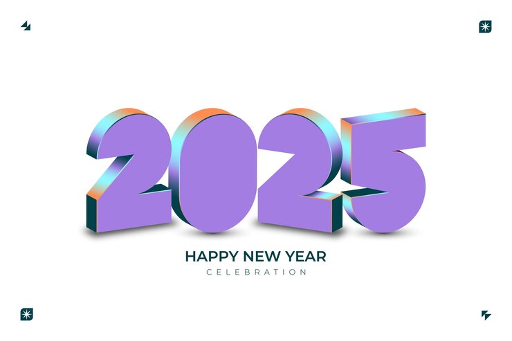 Vector 2025 new year celebration with happy new years eve fireworks countdown to midnight on december 31s
