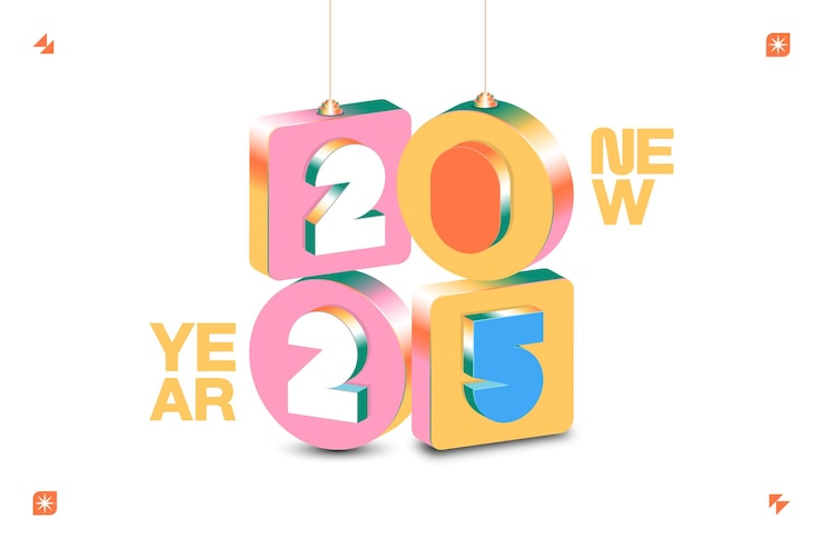 Vector 2025 new year celebration with happy new years eve fireworks countdown to midnight on december 31st