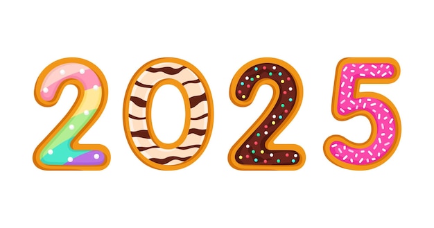 2025 new year cookies style numbers