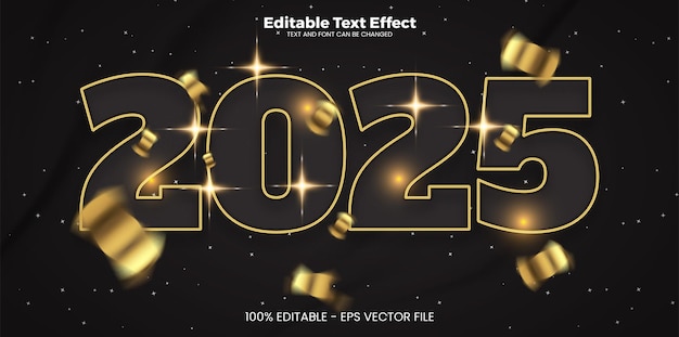 현대 트렌드 스타일의 2025 년 편집 가능한 텍스트 효과