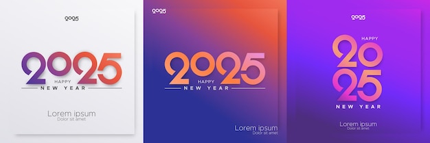 벡터 2025 년 새 로고 번호