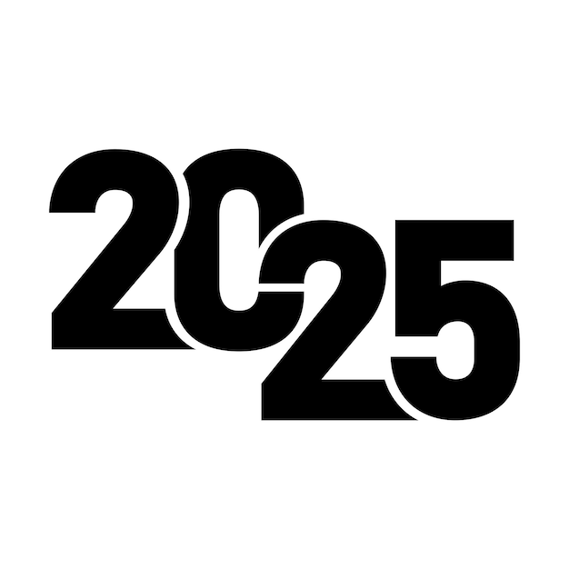 2025 new year text typography design