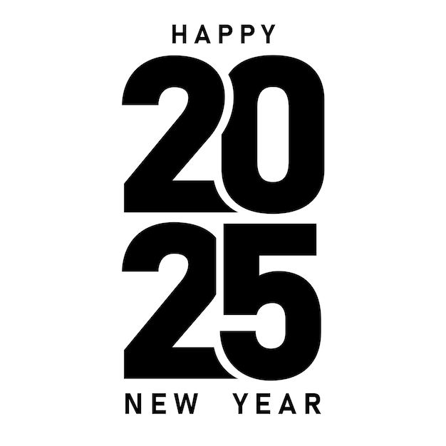 Premium Vector 2025 new year text typography design