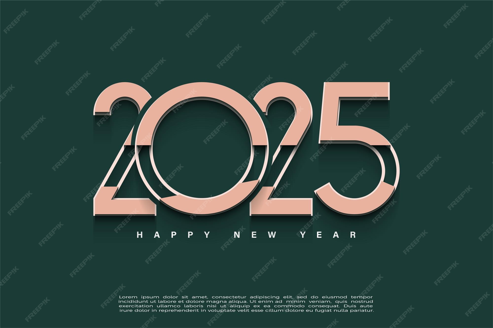 Premium Vector 2025 new year with unique numbers and clean background