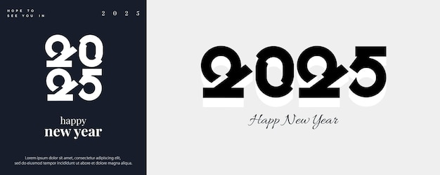 2025 premium design with clean minimalist numbers premium happy new year 2025 for posters banners and pamphlets