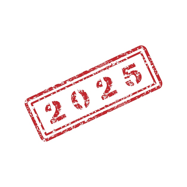 Vector 2025 rubber stamp with grunge style