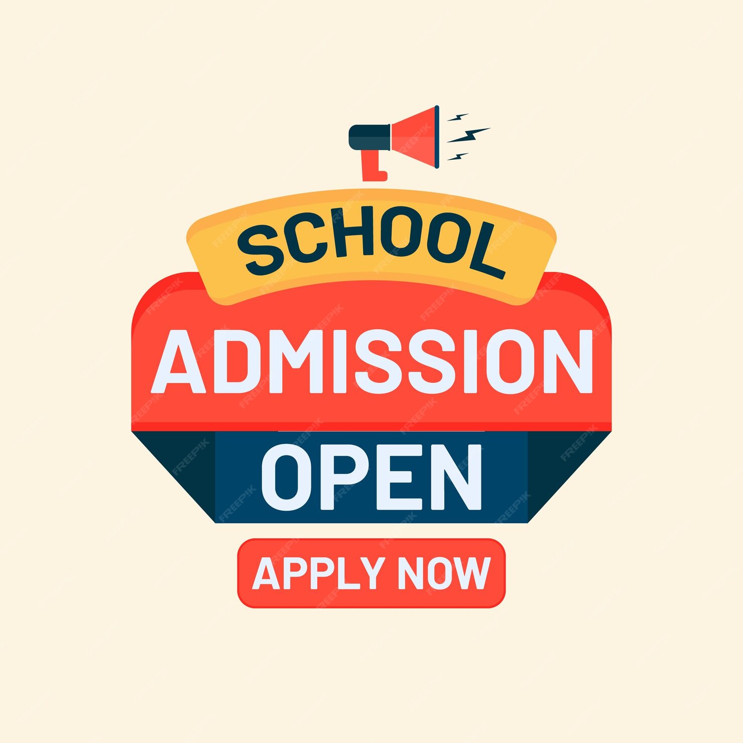 Premium Vector 2025 school admission open apply now banner abstract shape clipart with mega