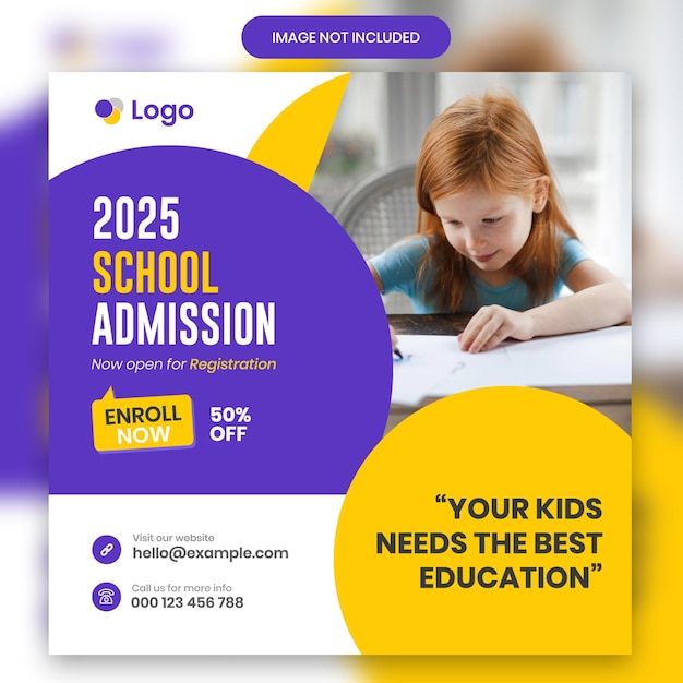 2025 school admission social media post template