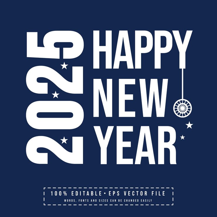 Premium Vector 2025 typography logo design concept happy new year