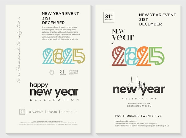 Vector 2025 typography logo design template creative concept happy new year 2025 template for 2025 calendars posters cards and social media posts