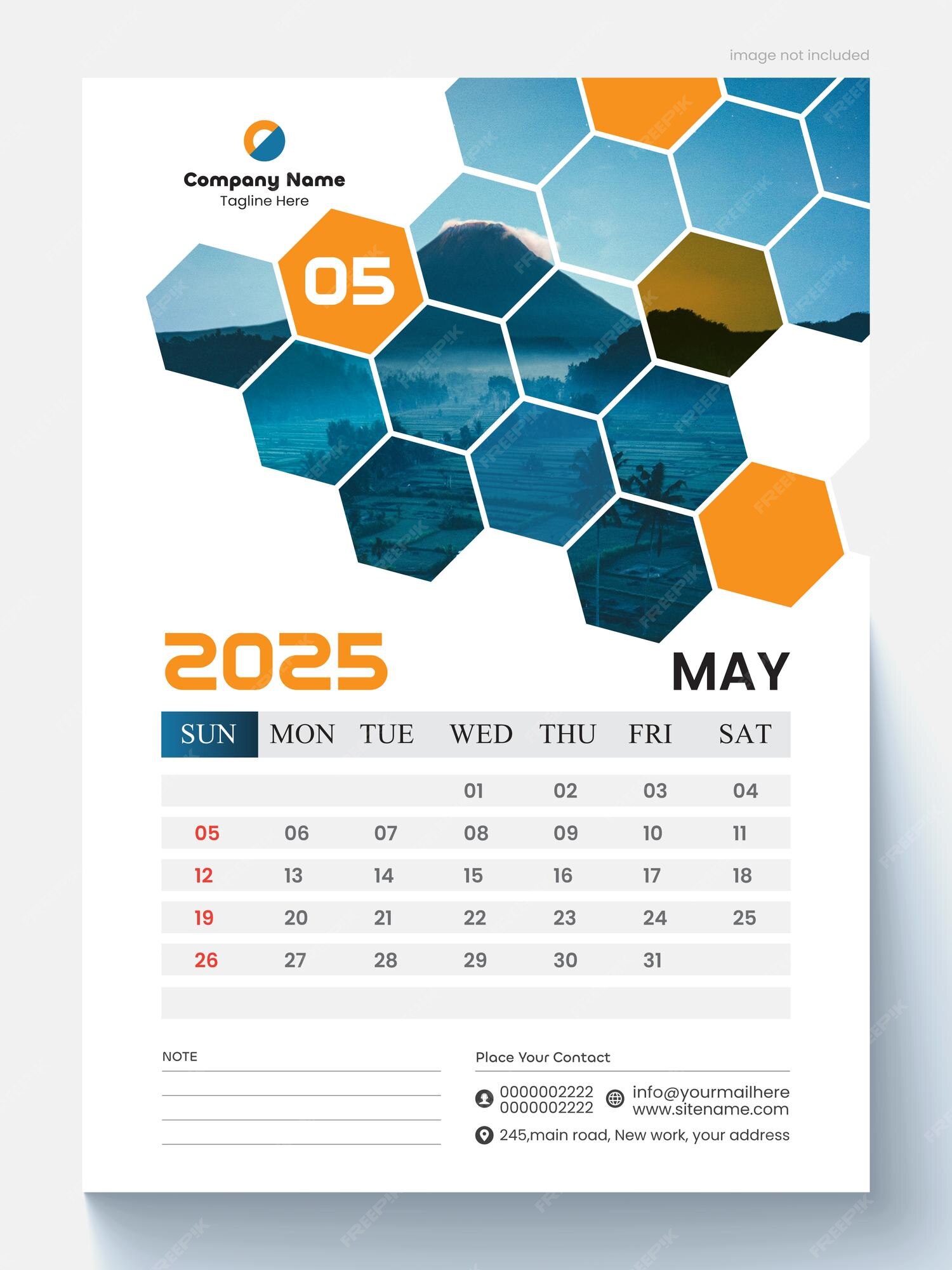 Premium Vector 2025 wall calendar printable yearly decorative modern