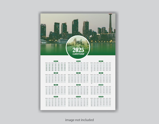 Premium Vector | 2025 wall calendar template