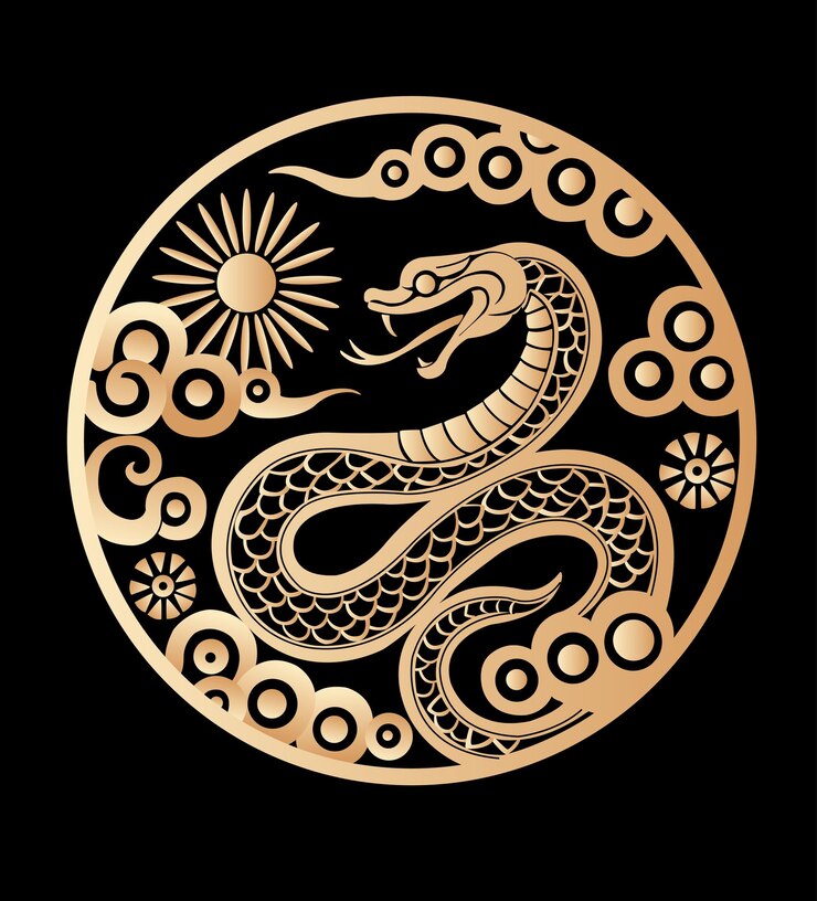 Vector 2025 year of the wood snake chinese new year