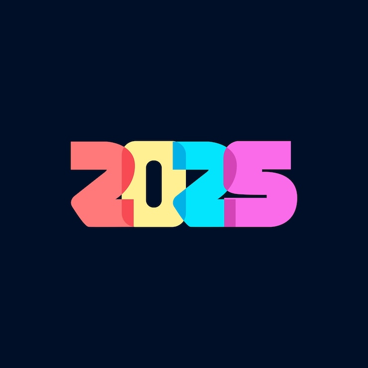 Vector 2025 years logo design concept new years 2025 calendar celebrations