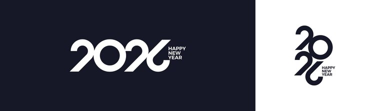 2026 new year logo Greeting design with number of year Design for greeting card