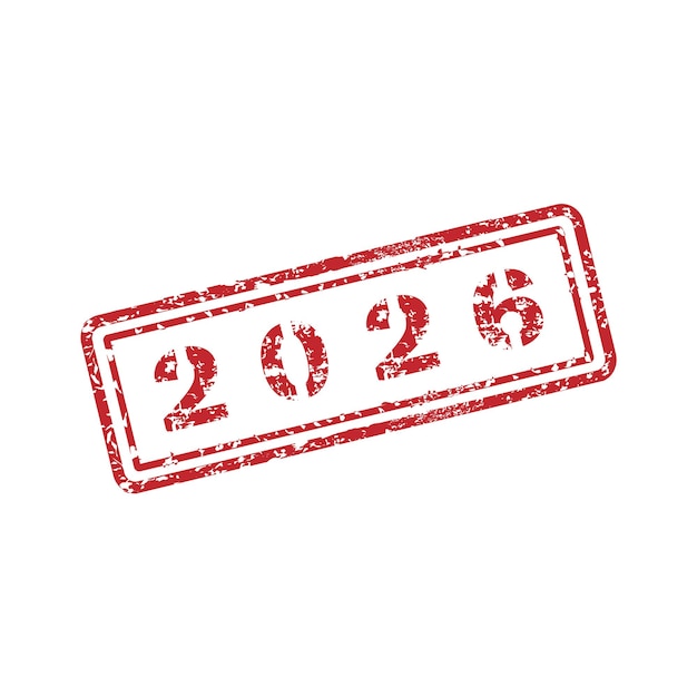 Vector 2026 rubber stamp with grunge