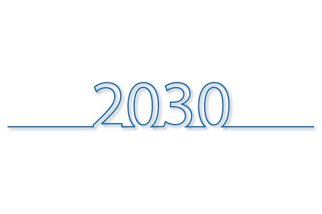 Вектор 2030 oneline непрерывное однострочное искусство