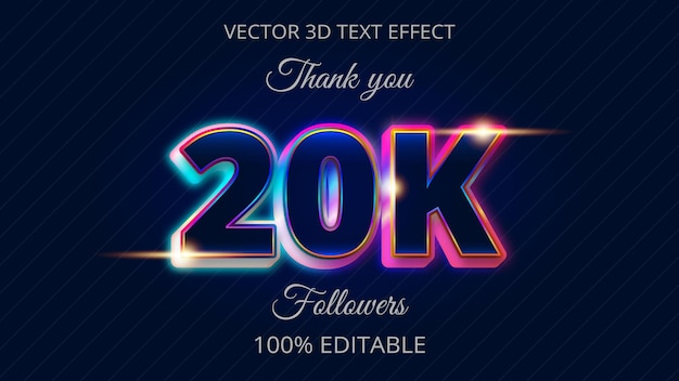 20k 3D text Effect Best Design