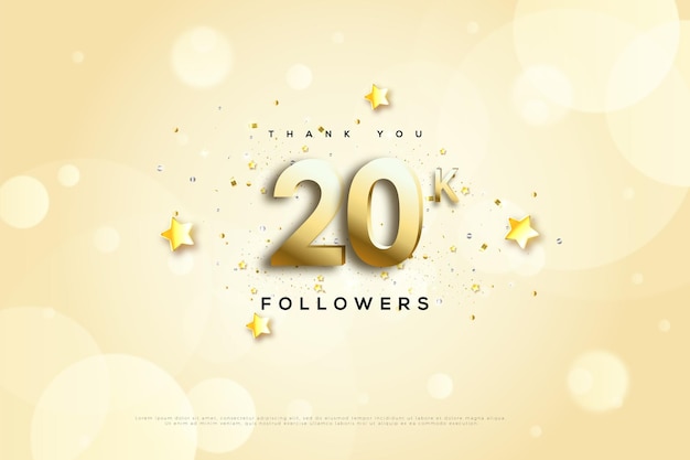 20k followers with beautiful star illustrations.