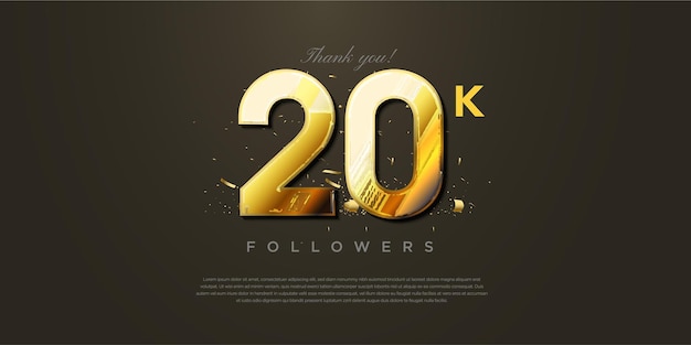 20k followers with celebratory gold foil sprinkles