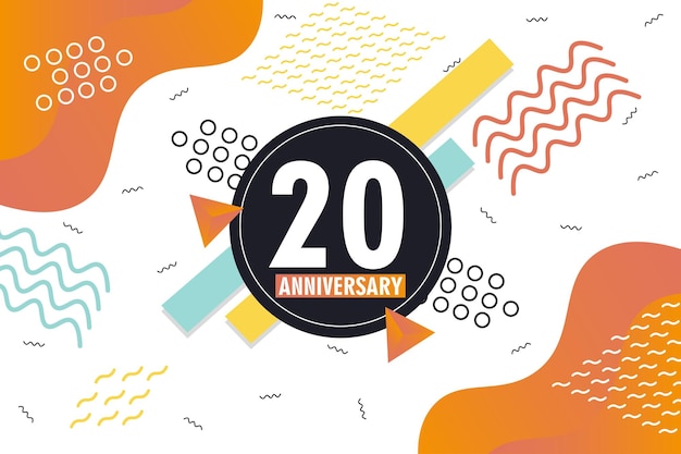 Vector 20th anniversary abstract background with geometrical shapes vector design