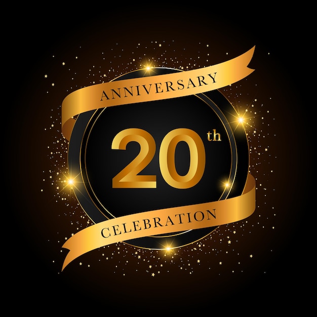 20th anniversary celebration Golden anniversary celebration template design Vector illustrations