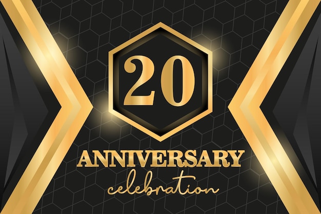 20th anniversary celebration logotype. Logo numbers and ribbon vector design.