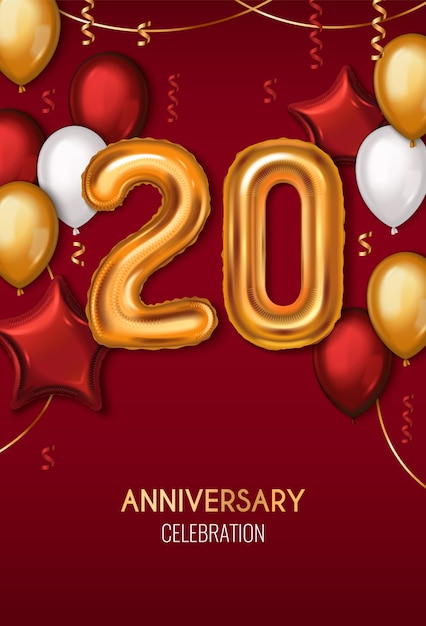 20th anniversary celebration vertical banner