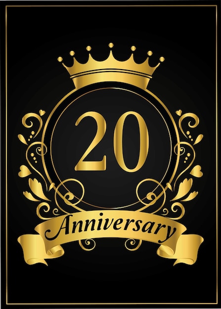 20th Anniversary Gold Vector Illustration for celebrations