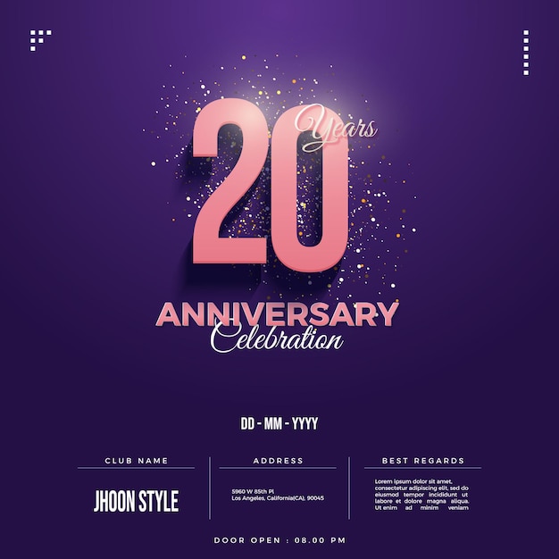 20th anniversary invitation shining numbers