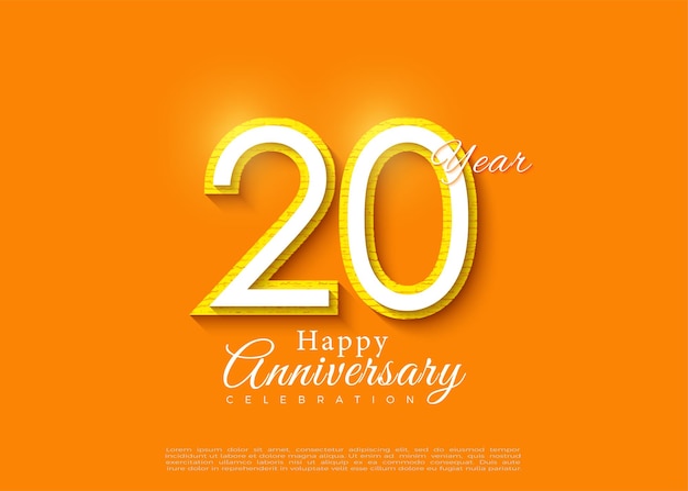 20th anniversary with orange color concept