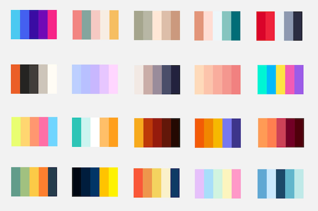 20x5 kleurpaletten 1 vector Ontdek 20 sets levendige vectorkleurpaletten Unieke kleuren