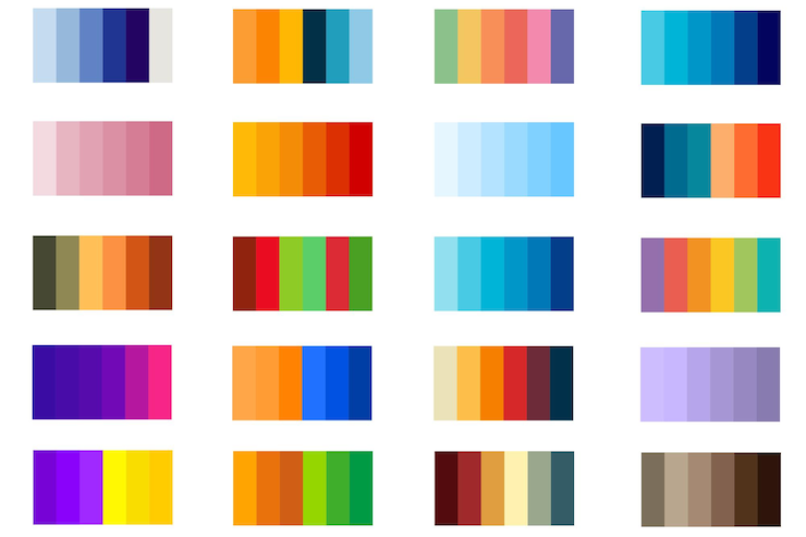 Vector 20x6 color palettes 2 packs discover 20 sets of vibrant vector color palettes 6 unique colors